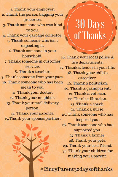 30 Days of Thanks Ideas for Kids - College Nannies & Tutors ...